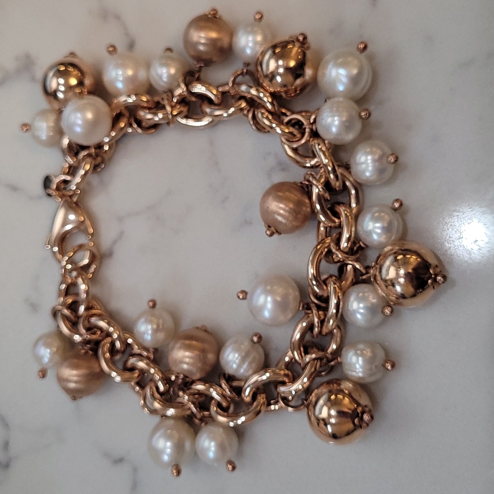 Honora Italian Bronze Pearl Bracelet 8 inches